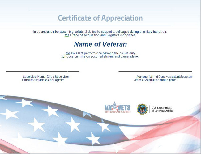Va For Vets Send A Veteran Certificate